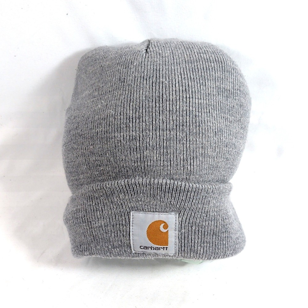 Carhartt Gray Beanie; Unisex Acrylic Knit Cuffed Watch Hat